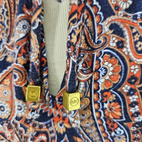 Michael Kors Tank Top Paisley Floral Sleeveless Keyhole Neck Shirt Large - Picture 4 of 8